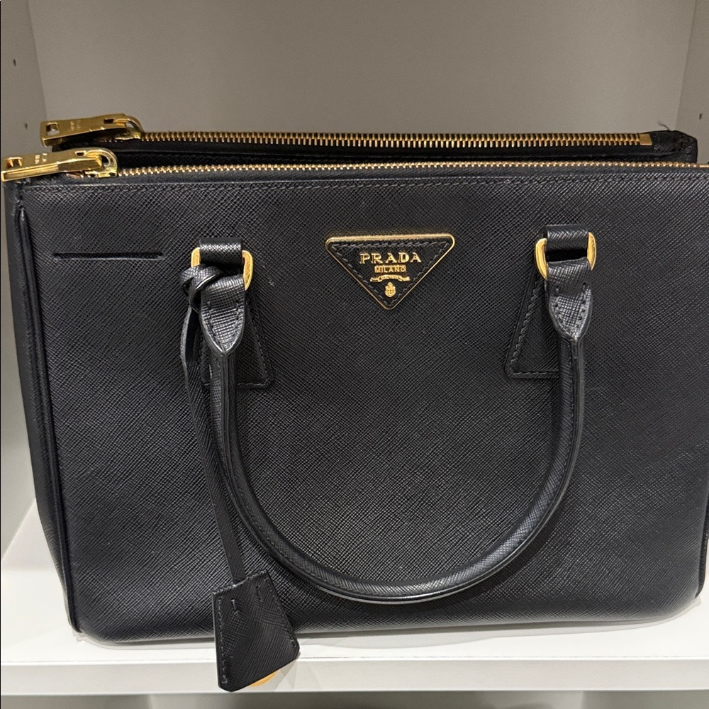 Prada Black Saffiano Leather Satchel